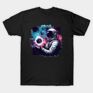 Colorful astronaut in space T-Shirt